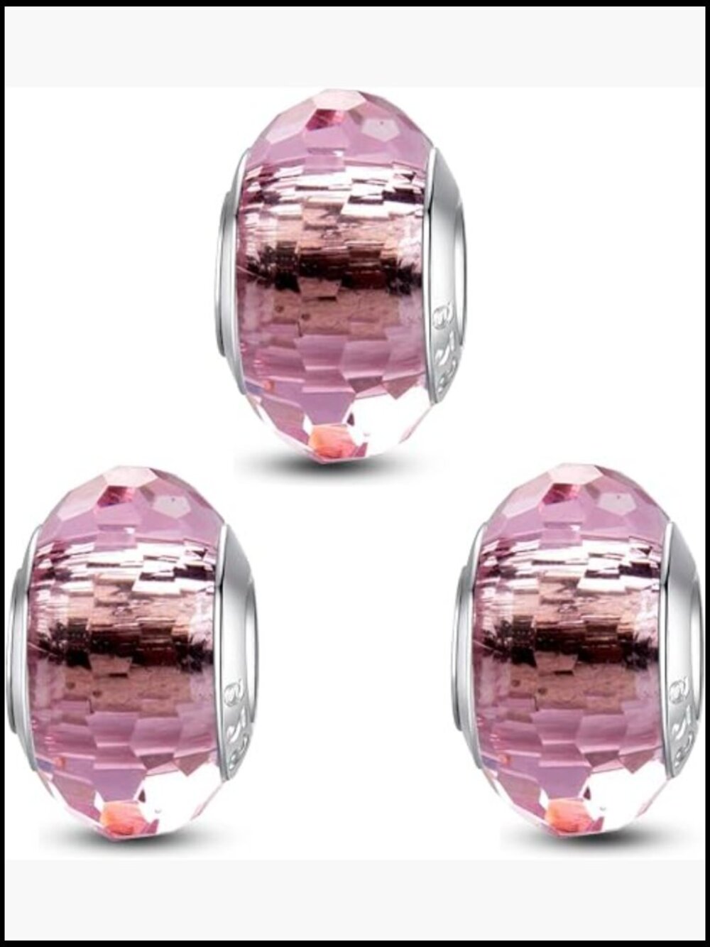 Cubic Zirconia Charm Beads for Bracelet Making DIY Jewelry Gifts